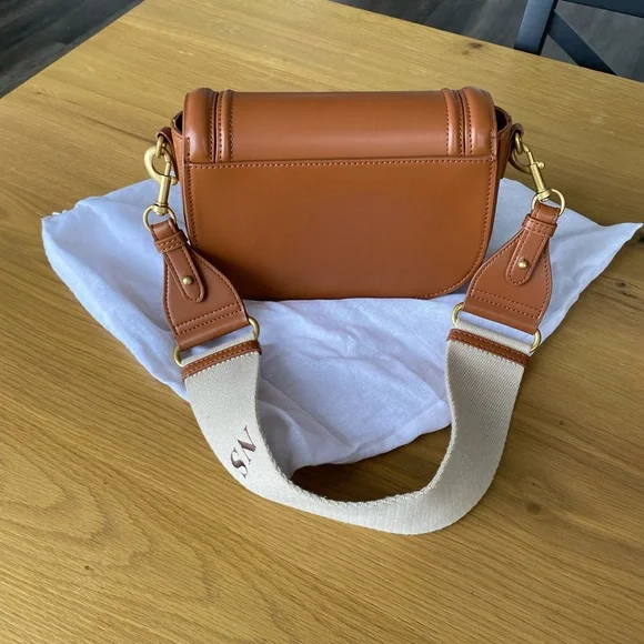 NWT Zara Tan Crossbody Saddle Bag with Dust Bag - Picture 4 of 7